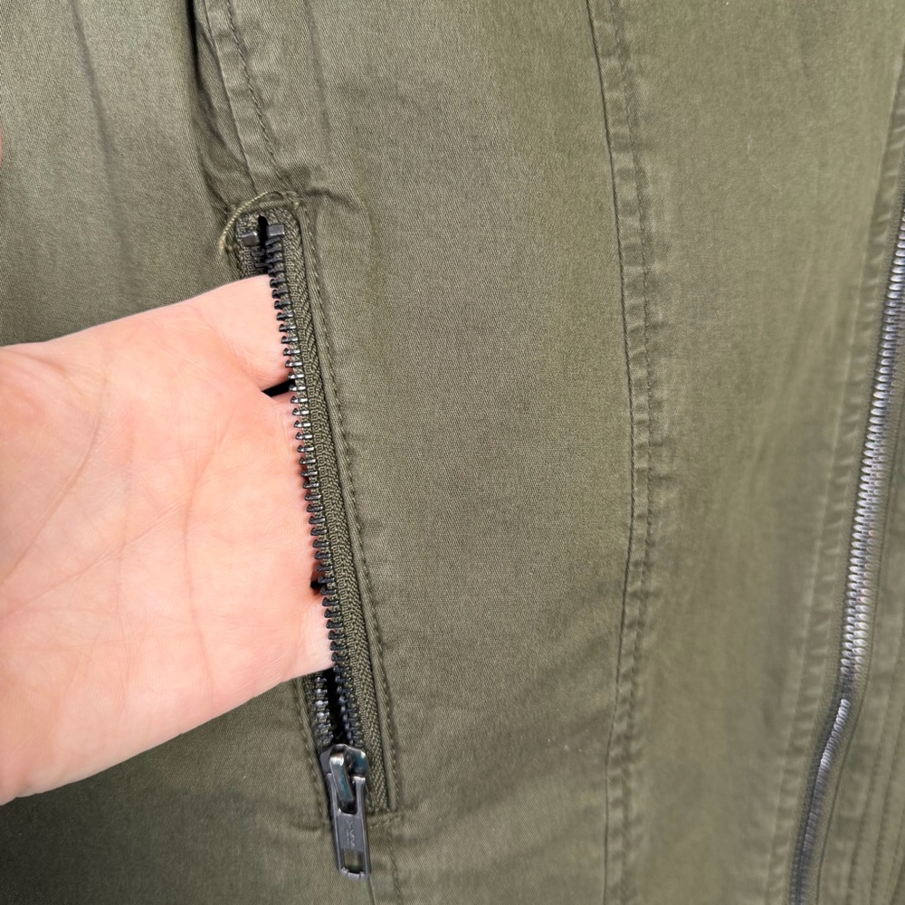 Sejour Olive Green Moto Utility Jacket Women's 22W Zip Front - Picture 8 of 14